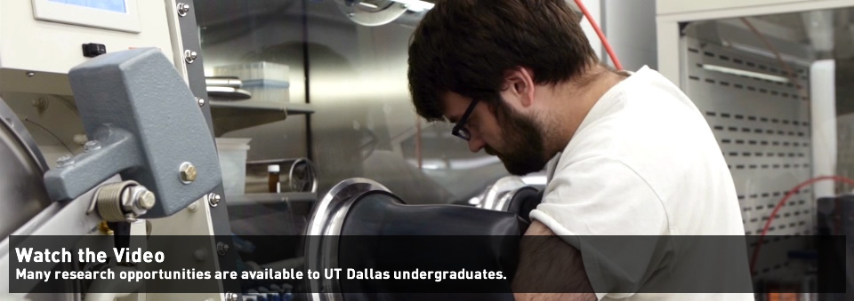 A student works in a research laboratory.